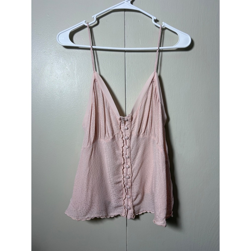 Anthropologie Pink Clip Dot Pajama Set Cami and Shorts Loungewear L Coquette - Picture 3 of 8
